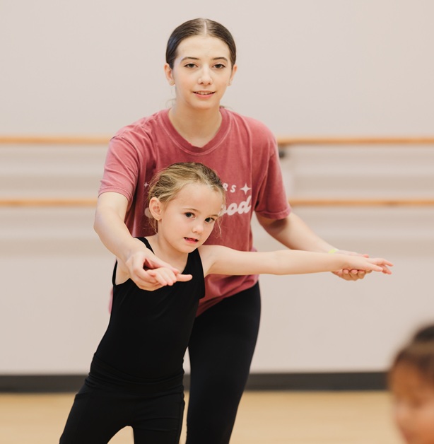 child practicing contemporary dance